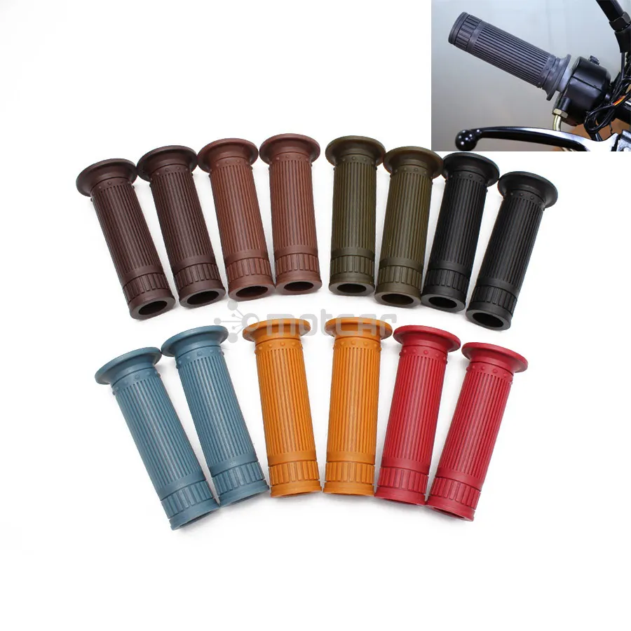 Бренд Новая мотоциклетная обувь Old School резиновая нескользящая рукоятка руля рукоятки универсальный, для кафе, для гоночного Подставка-поплавок для Go изготовленный на заказ/22/24 мм