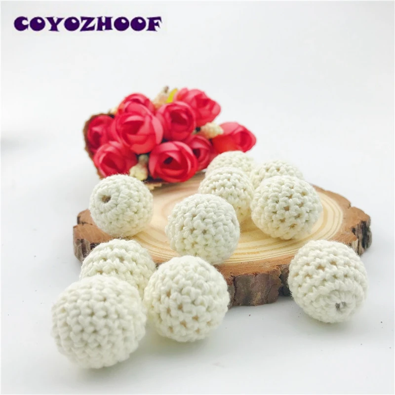 Crochet Beads 5PCS 20mm Can Chew DIY Nursing Bracelet Jewelry Organic Teether Christmas Gifts | Украшения и аксессуары