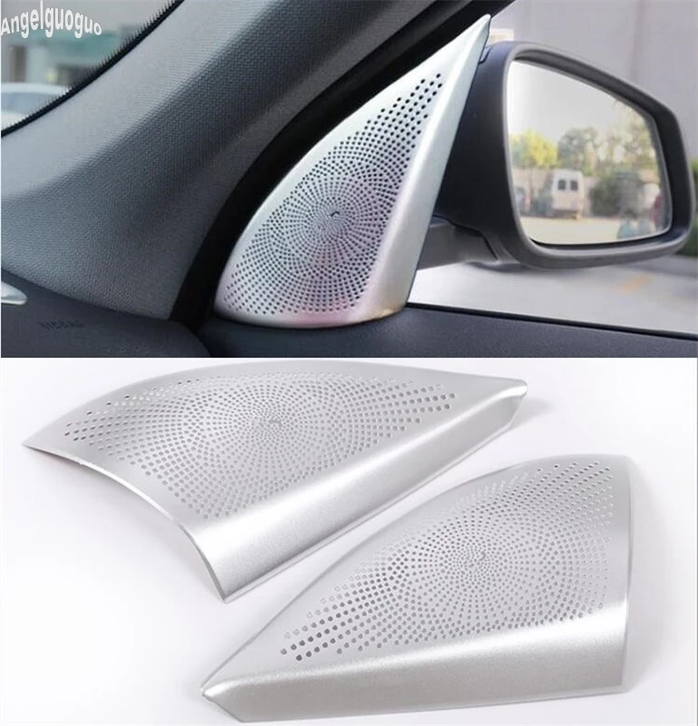 angelguoguo 2pcs metal Car A Column Horn Loudspeaker Decoration cover trim Sticker Car-styling For BMW X1 F48 2016-18 Accessory