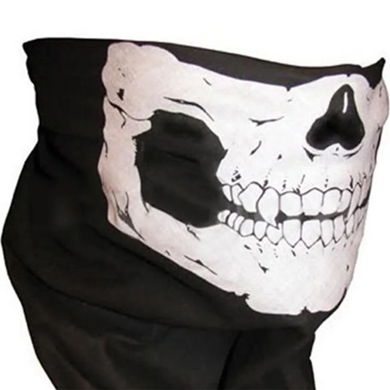Skull Scarf Multifunctional Seamless Tubular Bandana Men Motorcycle Scarf 25*48cm Running Headband Men Halloween Bandana