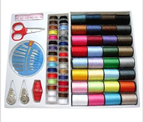 100pcs Sewing Kit Measure Scissor Thimble Thread Needle Storage Box Travel Set S