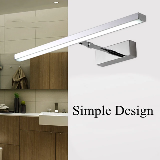 6 W retráctil de acero inoxidable espejo LED Pared de luz para el hogar