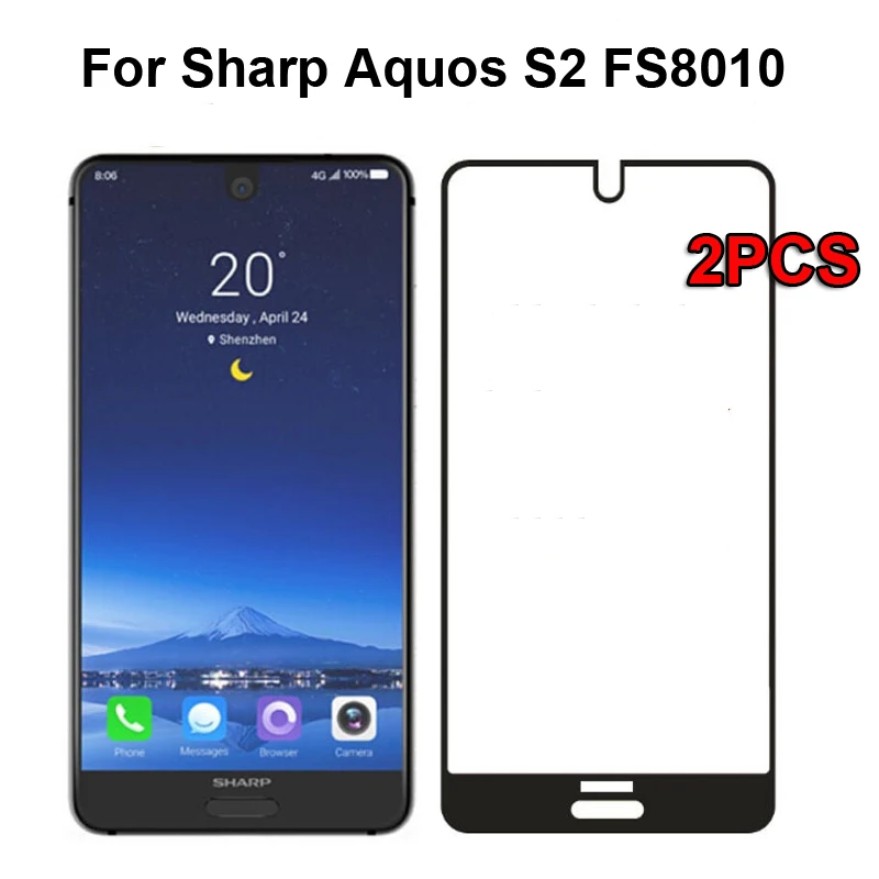 

2Pcs 3D Full Cover Screen Protector For Sharp Aquos S2 5.5"inch Protective Film Tempered Glass For Sharp Aquos S2 FS8010 Film