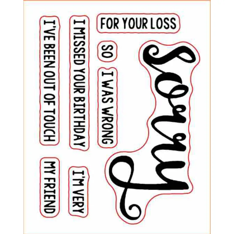 

Sorry Sentiments Transparent Clear Silicone Stamps For DIY Scrapbooking Cards Making Craft Supplies New 2019