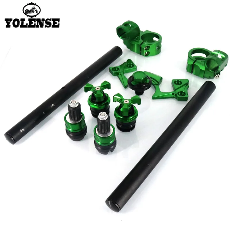

For Kawasaki Ninja 250 300 NINJA300 2013 2014 2015 2016 Adjustable Handlebars Clip On Bar Ends Fork Adjusters Yoke Nut Guard Pad