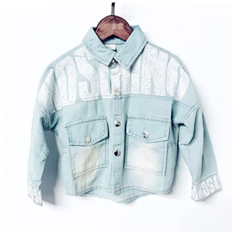 

[Bosudhsou] mk-1 Girls Outerwear Baby Girl Clothes Fall Spring Toddler Kids Denim Jacket Long Sleeve Cute Girls Jean Coat