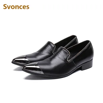 

Zapatillas Hombre Mens Dressing Shoes Luxury Breatheable Designer New Male Flats Brand Gentleman Pearl Decoration Metal Toe