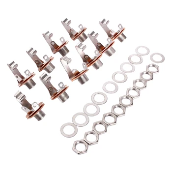 

10X 6.35mm JCR-1546 Mono Jack Socket Jack for LP TL E-Bass Plate New