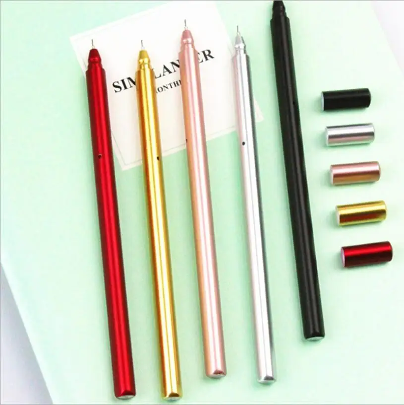 

Jonvon Satone 50 Pcs Creative Metal Feel Handle Gel Pen Writing Pens Stationery Canetas Material Escolar Pen Stationery Supplies