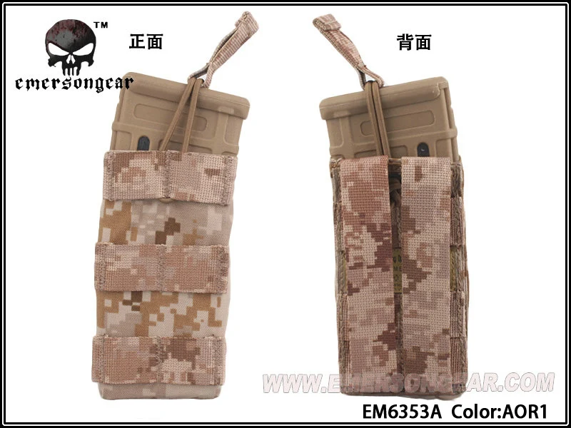 

Emersongear Modular Open Top Single Rifle Magazine Pouch Pouch Tactical Molle for NATO 5.56 EM6353A AOR1