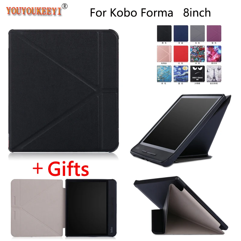 

Case For Kobo Forma 8'' 2018 Transformers Stand Flip Leather Cover For KOBO Forma 8 inch Auto Sleep/Wake up case+Film+Stylus