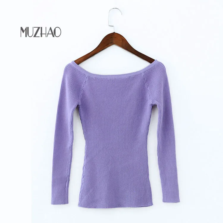 2017 New Spring sweater jumper pullover crop top winter women off shoulder christmas top runway designer11