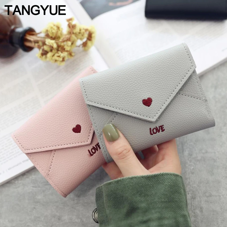 

TANGYUE Mini Small Women's Wallet for Credit Cards Holder Ladies Leather Wallet Women Purse Short Walet Slim Female portomonee