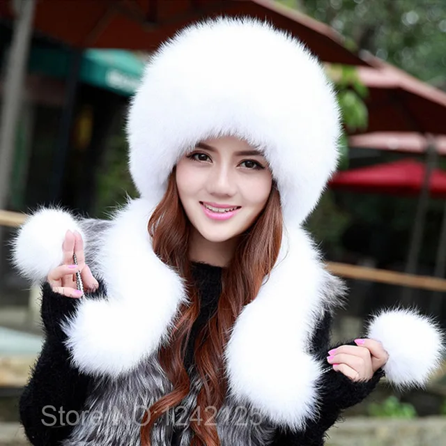 Cheap Parent-child New winter high quality girl female unisex genuine leather real fox fur hat Luxury high-end whole leather fur hat