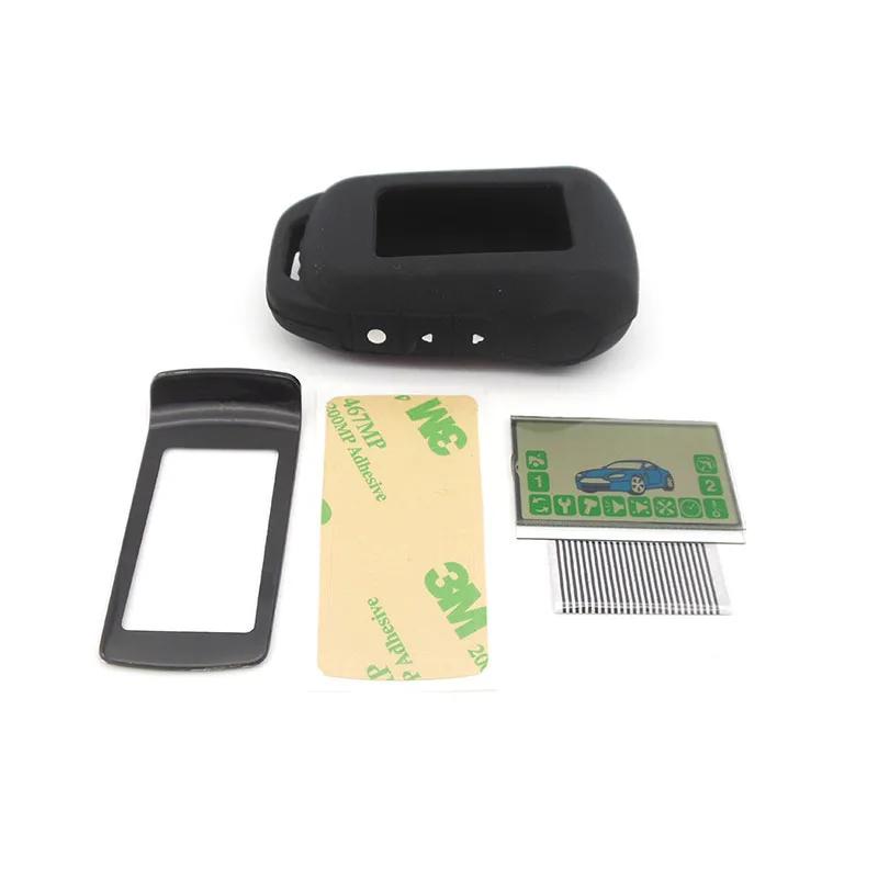 

Russia version A92 keychain Glass + A92 lcd display + Silicone Case for StarLine A92 LCD remote controller two way auto alarm