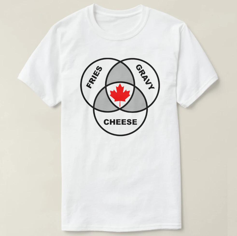Printed Men T Shirt Cotton Short Sleeve Canada Poutine Venn Diagram Funny T  Shirt Women tshirt|T-Shirts| - AliExpress
