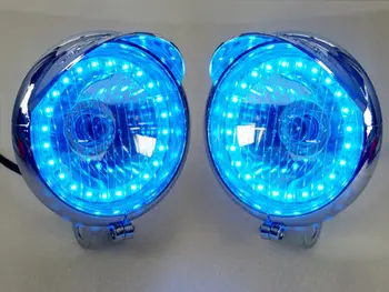 

2x Motorcycle LED Angel Eyes Driving Fog Head Light ATV SUV for Harley Universal New