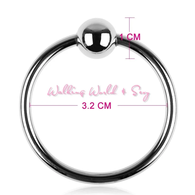 Stainless Steel Cock Ring Delay Ejaculation Metal Penis Rings With One Bead Cock Restraints Ring Sex Toys For Men Adult Game (2)