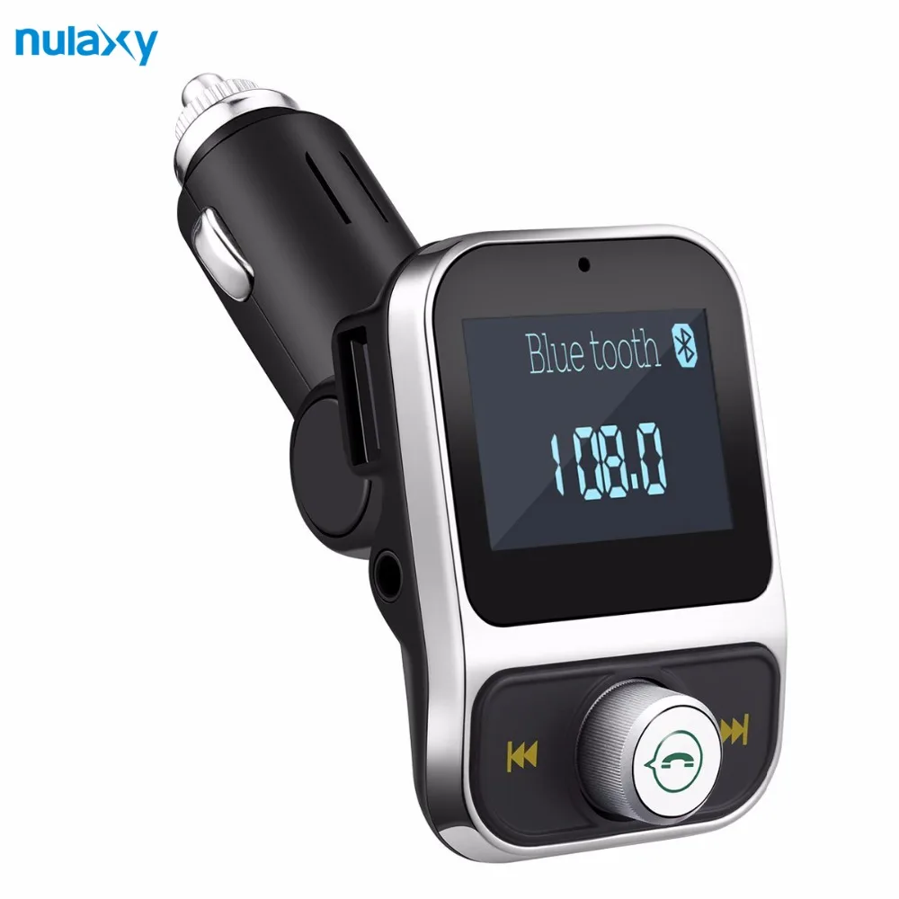 

Nulaxy Car FM Transmitter Wireless Bluetooth FM Modulator Hands-free Car Kit LCD Radio Audio Car MP3 Player 3.5mm AUX Adatper