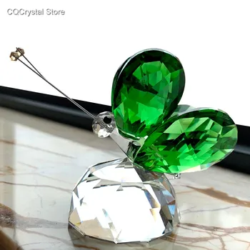 

Cute Green K9 Crystal Butterfly Figurines GlassAnimal Craft Ornament Paperweight Home Wedding Decor Lady Gifts