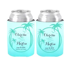 Свежий пальмовый пляж тропический пляжный пейзаж свадьба может охладитель на заказ монограмма может охладитель напитков изолятор вечерние Декор поставки