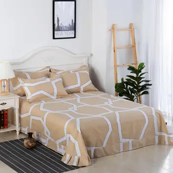 

Bed sheets for sale Fission striation Bedding Set Light caffeine colour Twin Queen King Size Bed Sheet Soft Skin affinity