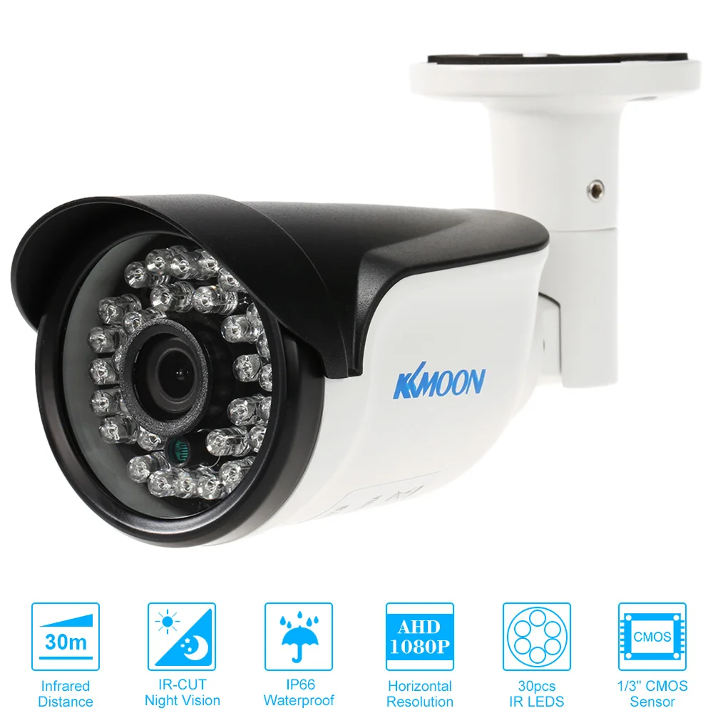 KKmoon 1080P 2.0MP AHD цилиндрическая камера видеонаблюдения 30 ИК ламп 3 6 мм 1/3 ''CMOS