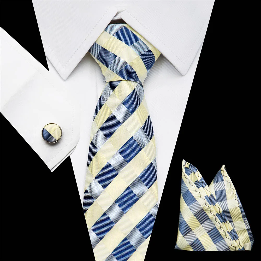32 цвета дизайн 7 см шелковый галстук Набор Цветочный платок-галстук и запонки Бизнес Свадьба печать шеи галстуки для мужчин - Цвет: S52
