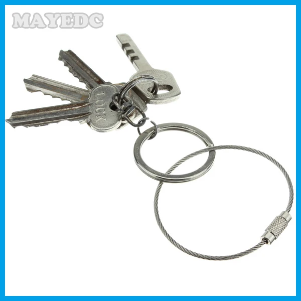 

5pcs Stainless Steel Screw Locking Wire Keychain Cable Keyrings Key Holders Outdoor Hiking Edc tool For Men Women mini tool