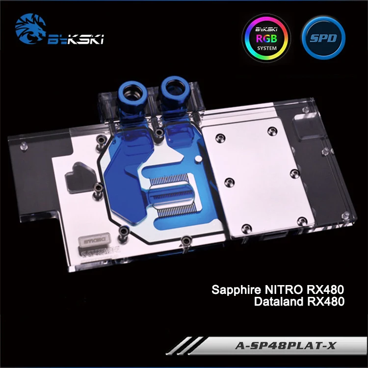 Bykski A-SP48PLAT-X видеокарта с полным покрытием блок водяного охлаждения RGB/RBW для Sapphire