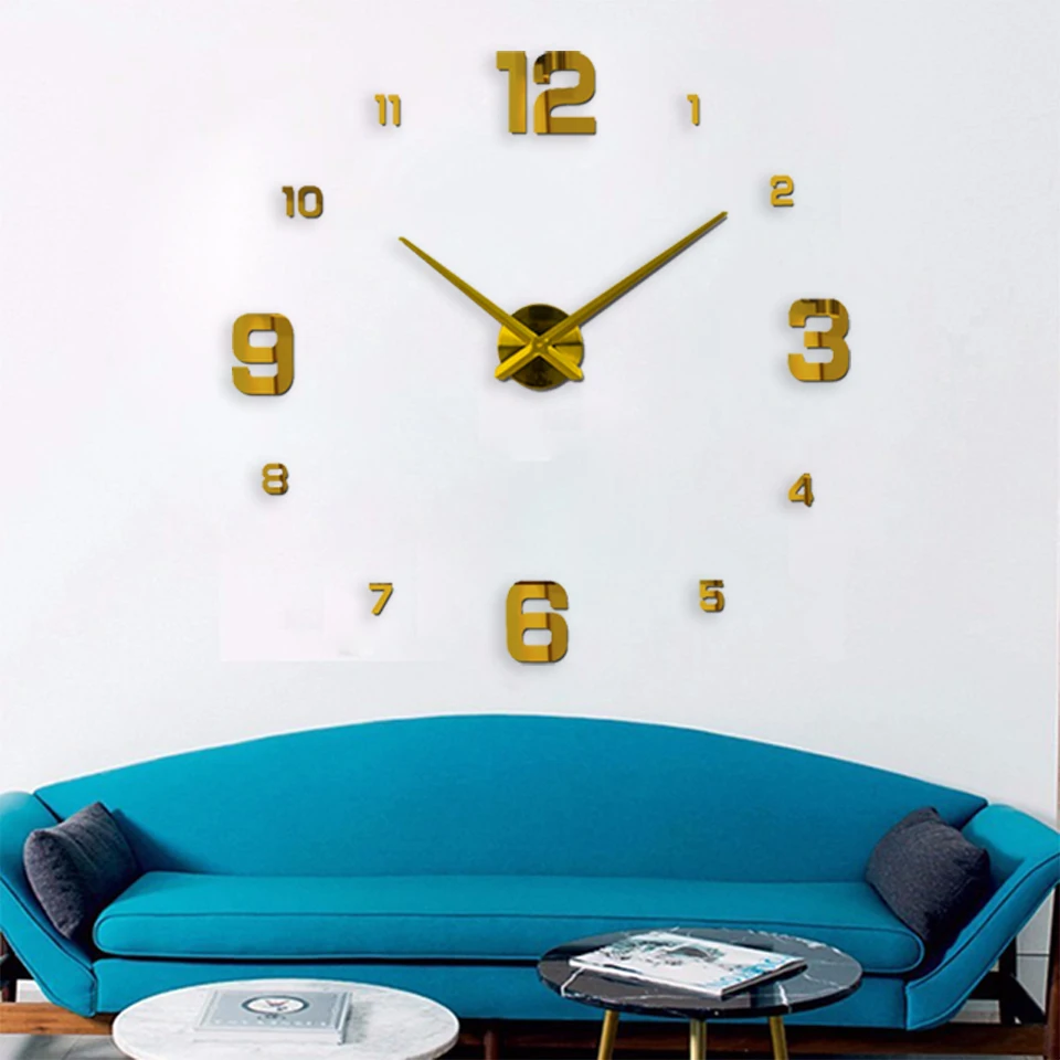 Новые украшения дома большое зеркало настенные часы современный дизайн 3ddiy декоративные настенные зеркальные часы уникальный подарок