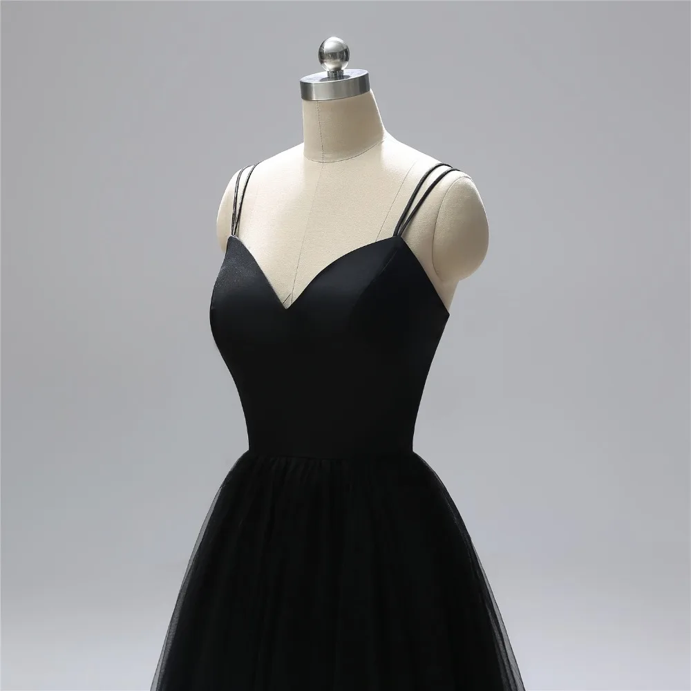 Elegent Long Evening Dress 2019 Black Spaghetti Strap Vestido De Festa A Line Formal Dress Prom Dresses Robe De Soiree L1128 Elegent Long Evening Dress 2019 Black Spaghetti Strap Vestido De Festa A Line Formal Dress Prom Dresses Robe De Soiree L1128