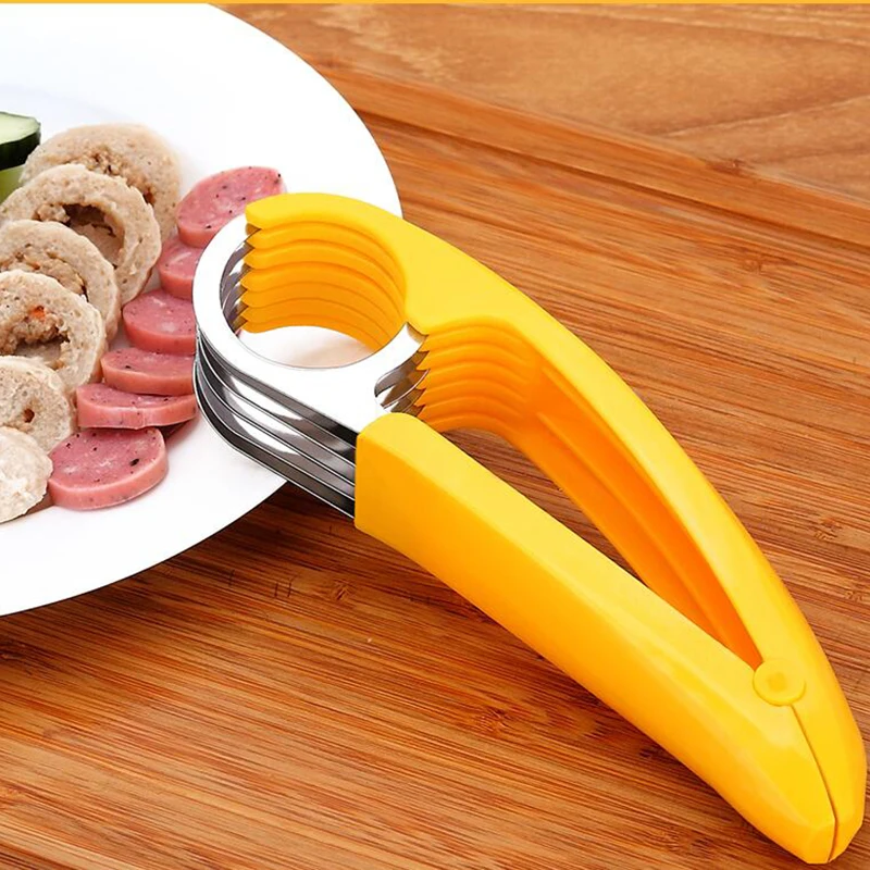 Stainless Steel Banana Cutter Fruit Vegetable Sausage Slicer Salad Sundaes Tools Cooking Tools Kitchen Accessories Gadgets vegetable slicer fruit slicer vegetable cutter food slicer