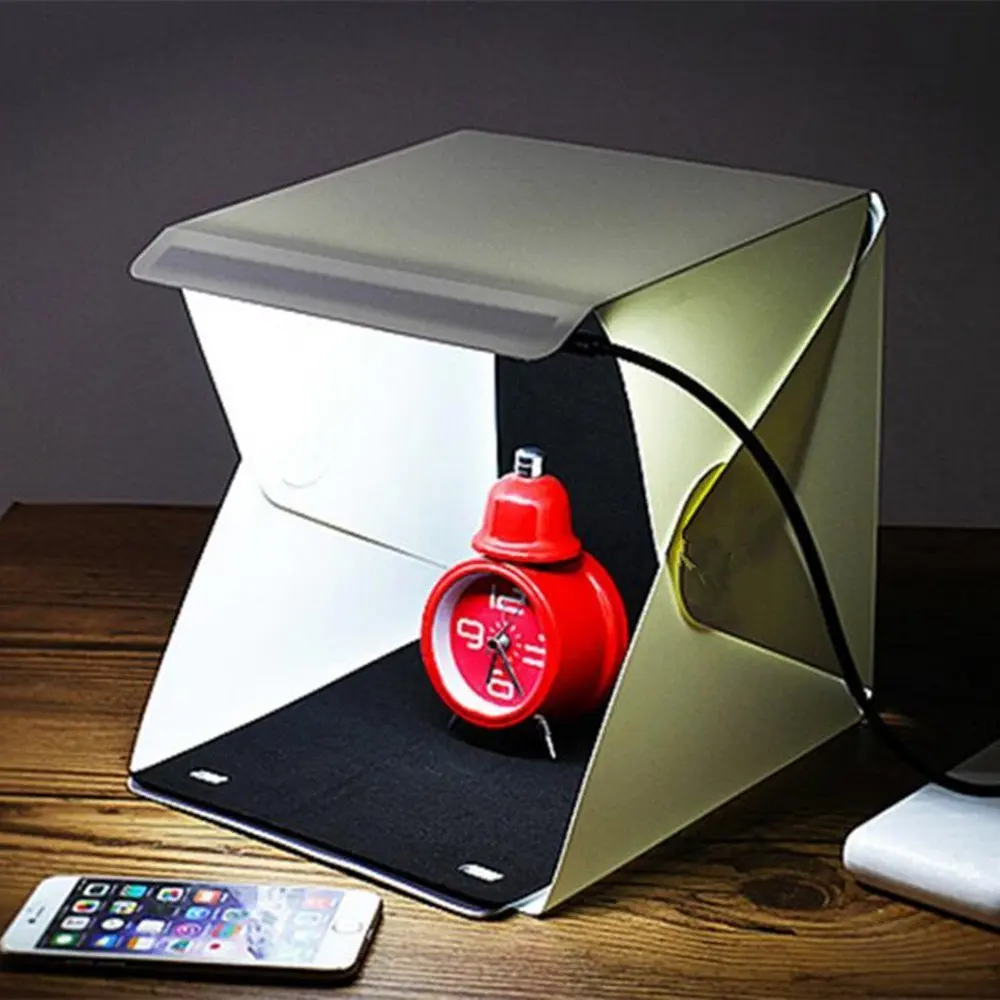 

Magnet mini Folding Lightbox Photography Studio Softbox LED Light Soft Box for iPhone Samsang DSLR Camera Photo Background
