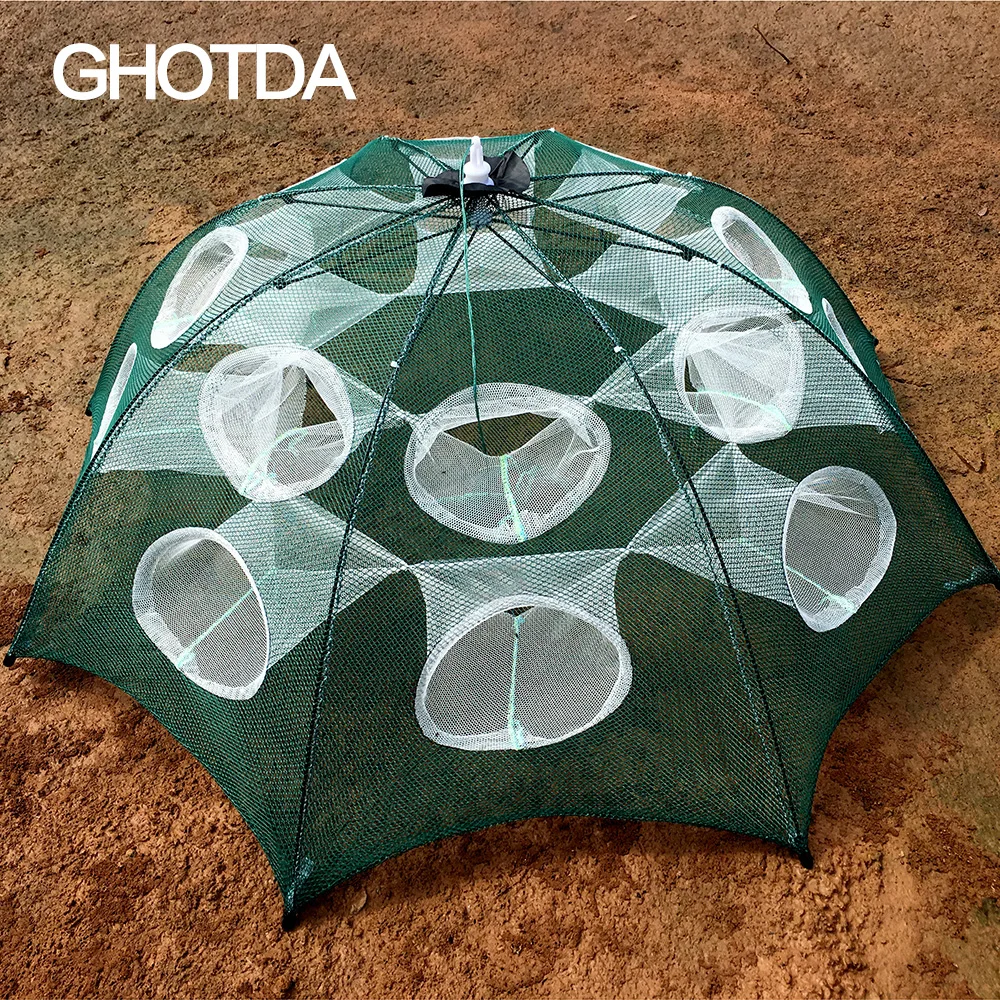 

2018 NEW 4-20 Hole net fishing trap network fish Folded Portable Hexagon4/ 6/8/10/12/16/20 Hole Automatic Fishing Net Fish Mesh