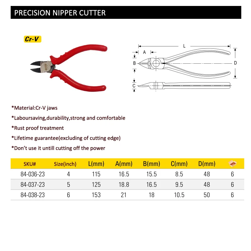 84-038 precision nipper cutter 177g size