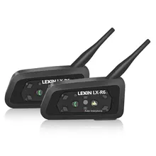 Lexin, новинка 2017, 2 шт., 1200 м., мотоциклетный интерком в шлем, Bluetooth, для 6 ездоков, BT, беспроводной интеркомуникатор, гарнитуры для переговоров, MP3