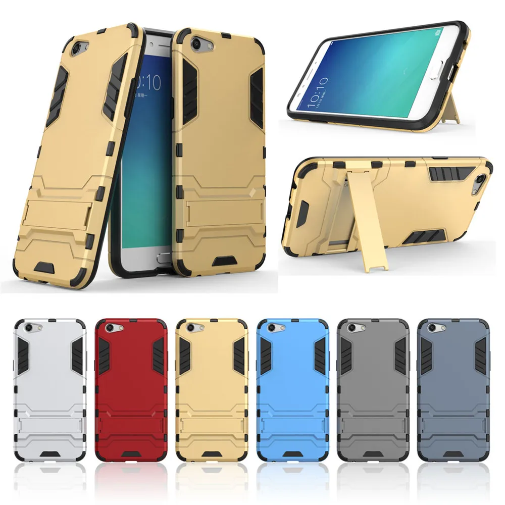 For OPPO F3 / A77 case Luxury ShockProof TPU + PC Stand Phone Case for
