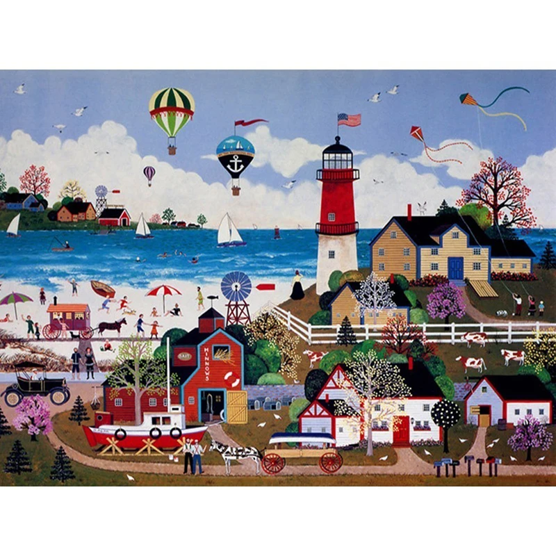 Full Square&amp;amp;amp;Round Drill 5D DIY Diamond Painting Cartoon Mosaic Cross Stitch Diamond Embroidery Beach Decoration Home