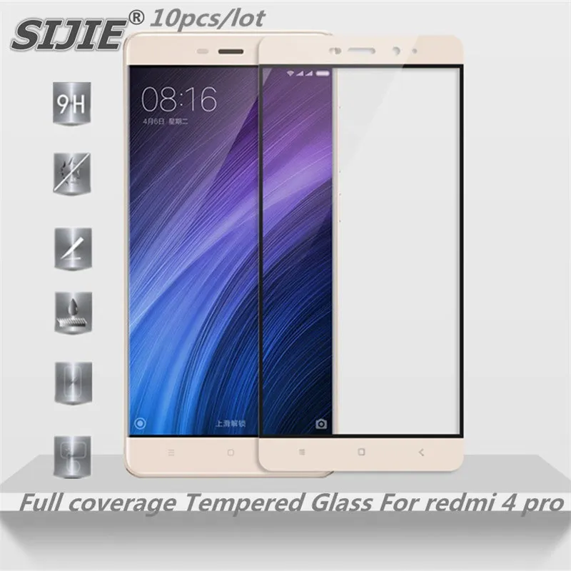 10 шт. полное покрытие закаленное Стекло для Xiaomi Redmi 4 prime Pro Экран защитный крышки 5