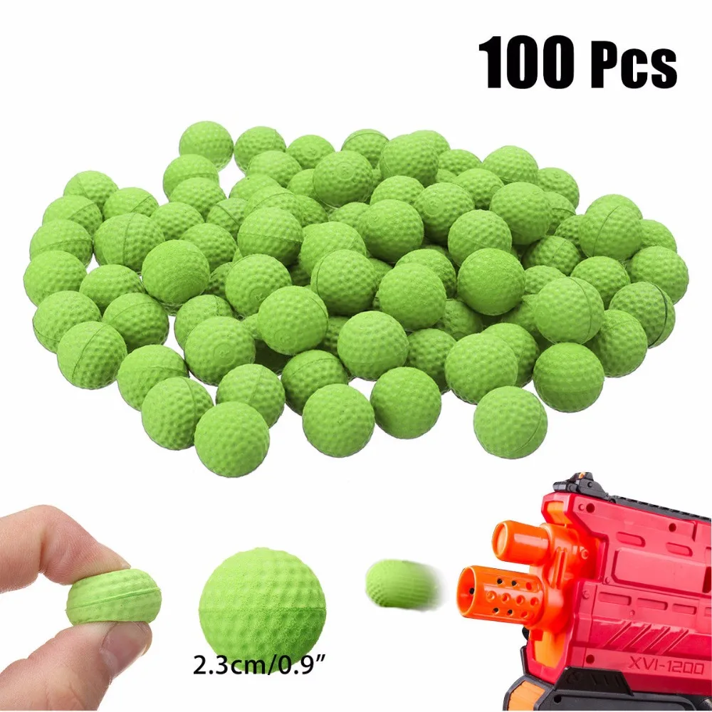 100 шт Круглые Сменные пенные пулевые шарики, сменные совместимые для Nerf Rival Blasters Apollo, игрушечный пистолет для мальчиков, пулевые пули
