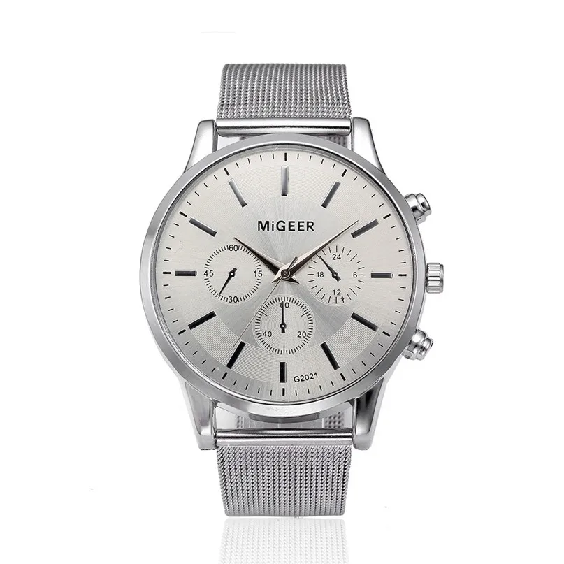 Супер тонкие Серебристые сетчатые часы из нержавеющей стали, мужские часы от ведущего бренда, роскошные повседневные часы, наручные часы, подарок, Dorpshipping#4M07 - Цвет: Серебристый