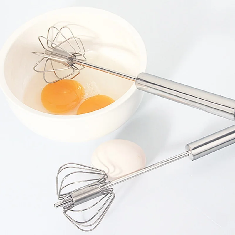 Practical Stainless Steel Semi automatic Manual Press Whisk Rotary Egg