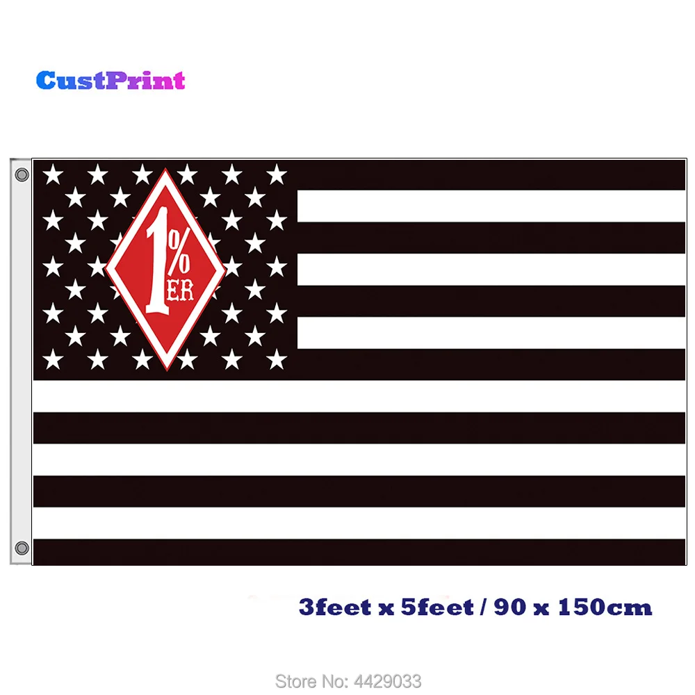 Флаг Outlaw MC 1% er на заказ, 3x5 футов, баннер с 2 люверсами, пользовательский принт, мотоциклетные Клубные флаги, баннеры