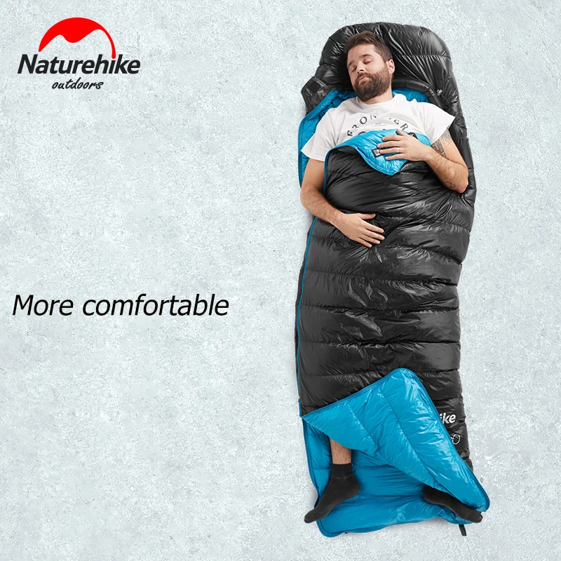 Naturehike CW400 новый дизайн с открытым закрытием белый гусиный пух спальный мешок