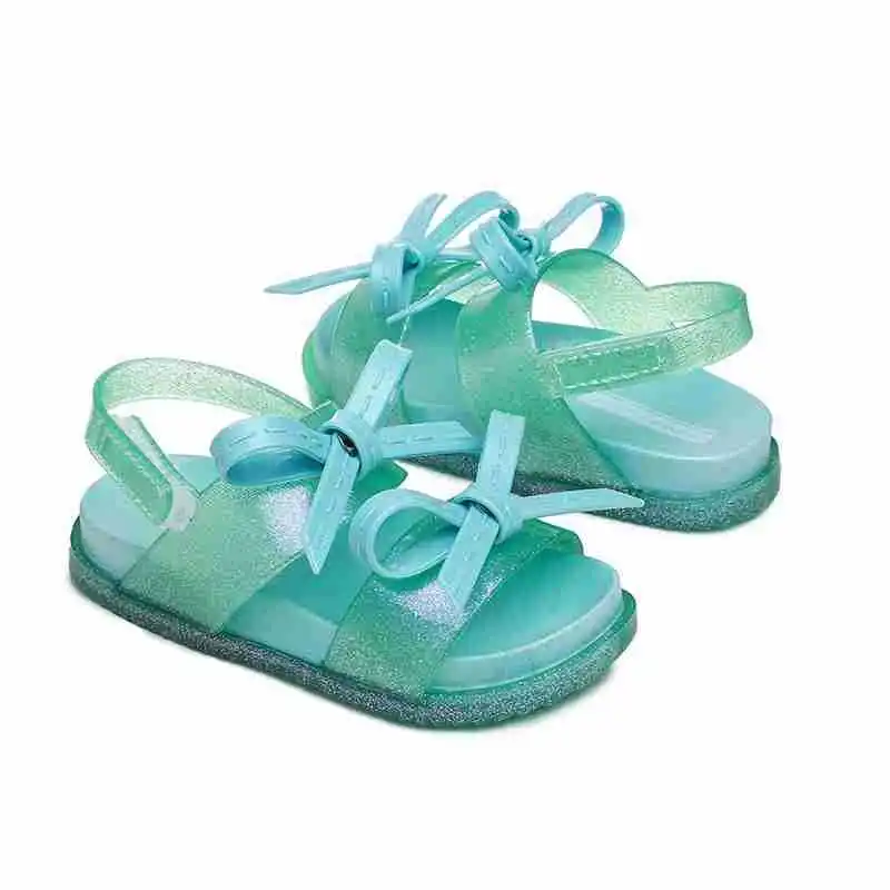 Mini Melissa/ г. Космические сандалии прозрачные сандалии для девочек босоножки для девочки принцессы с бантом детская пляжная обувь Нескользящая детская мини Melissa Baby