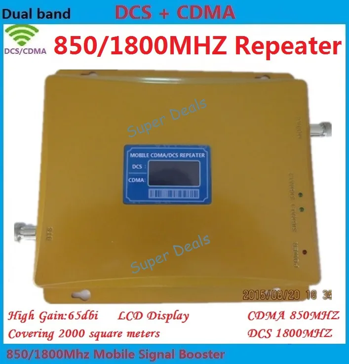 

Gain 65dB signal amplifier 850Mhz 1800 cell phone signal booster CDMA DCS Mobile Signal Repeater 4g 2g cellular signal booster