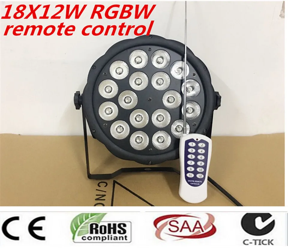 

50m Wireless remote control LED Light 18x12W rgbw DMX stage Light/12pcs