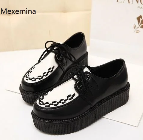 Women Flats Shoes new fashion creepers shoes woman plus size Creepers platform shoes