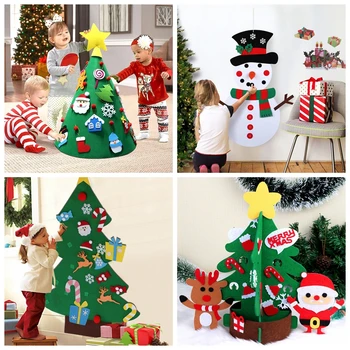 

OurWarm Christmas Party Felt Craft Tree Snowman Toddler Sticker Ornament Kids Toys Gifts Xmas Party New Year Decoration 2019